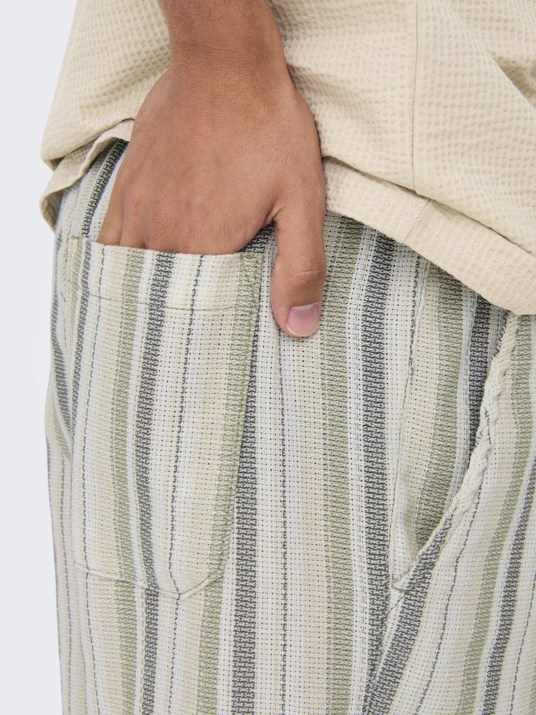 ONSTREV LIFE REG STRUC STRIPE SHORTS - Seagrass