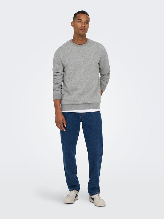 ONSCERES CREW NECK - Light Grey Melange