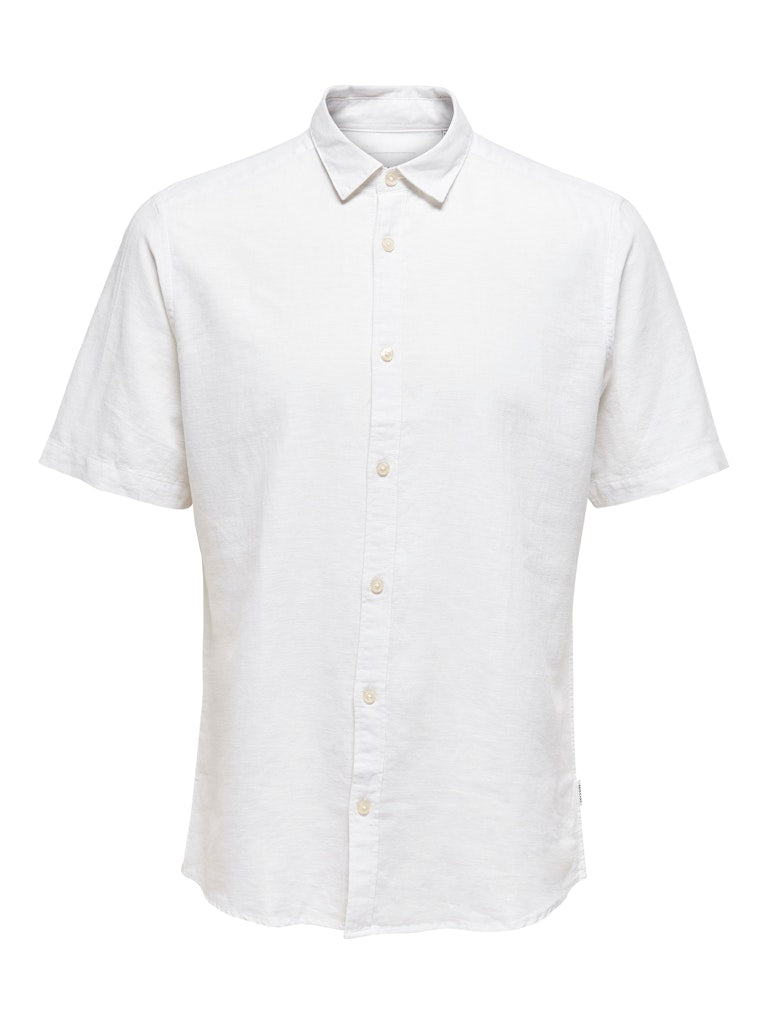 ONSCAIDEN LIFE SS SOLID LINEN BLEND - White