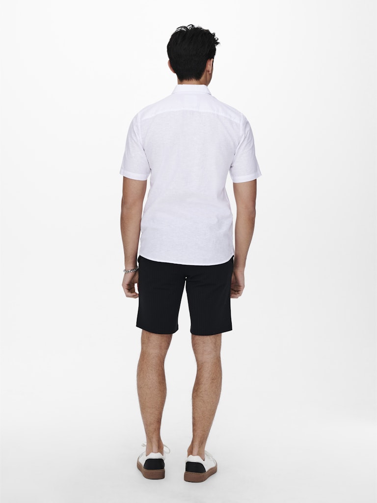 ONSCAIDEN LIFE SS SOLID LINEN BLEND - White