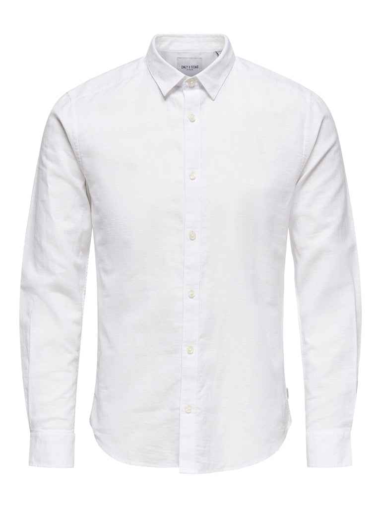 ONSCAIDEN LIFE LS SOLID LINEN BLEND - White