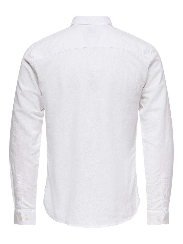 ONSCAIDEN LIFE LS SOLID LINEN BLEND - White