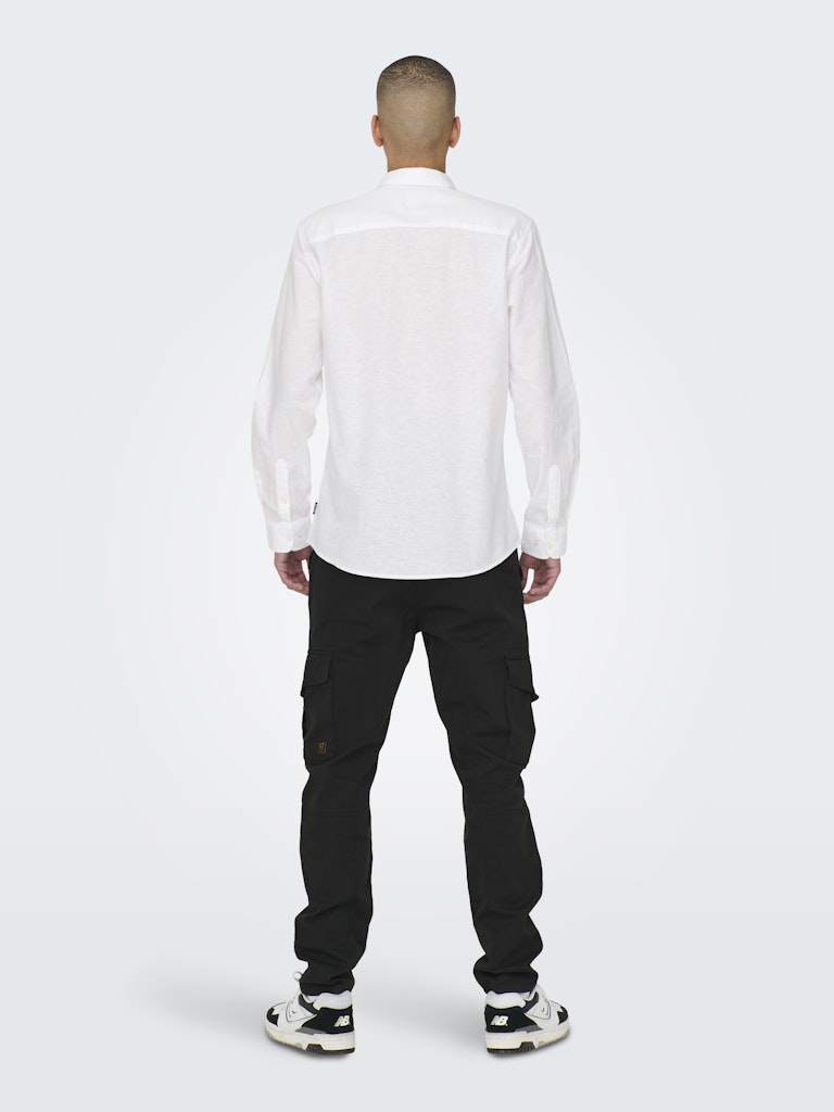 ONSCAIDEN LIFE LS SOLID LINEN BLEND - White