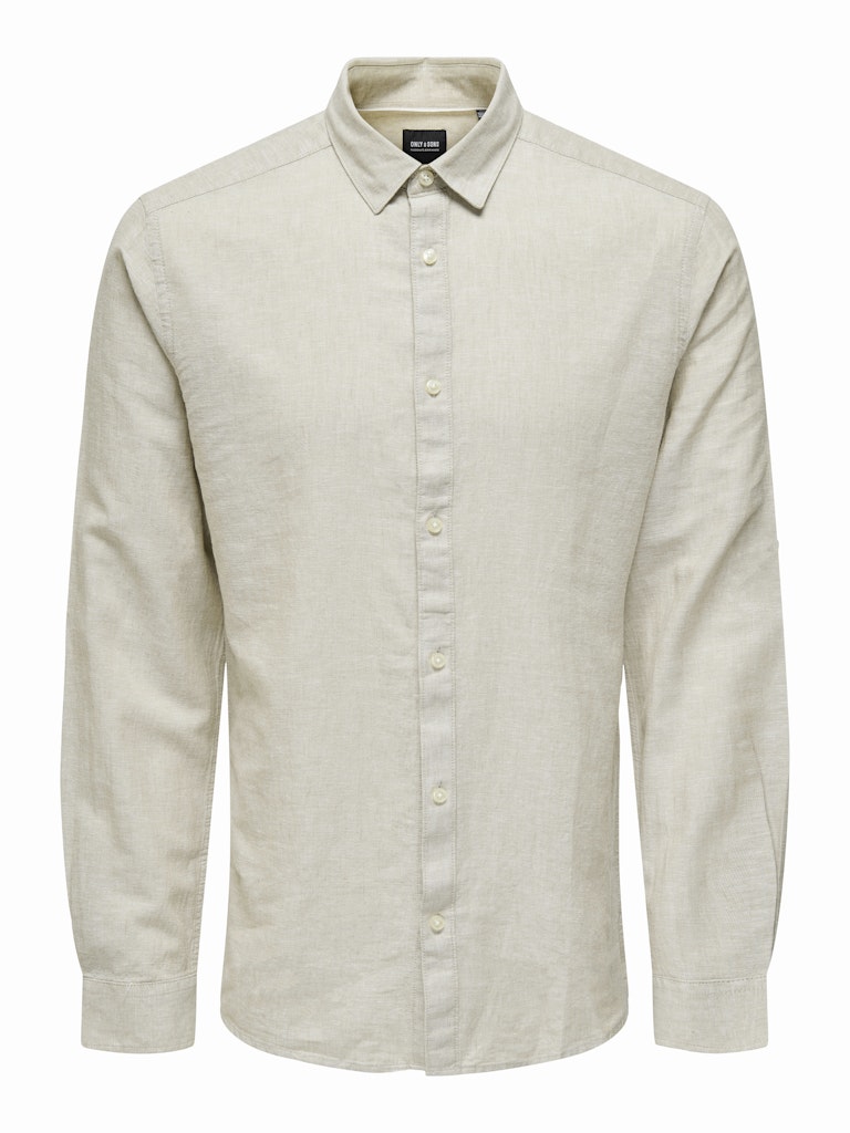 ONSCAIDEN LIFE LS SOLID LINEN BLEND - Chincilla