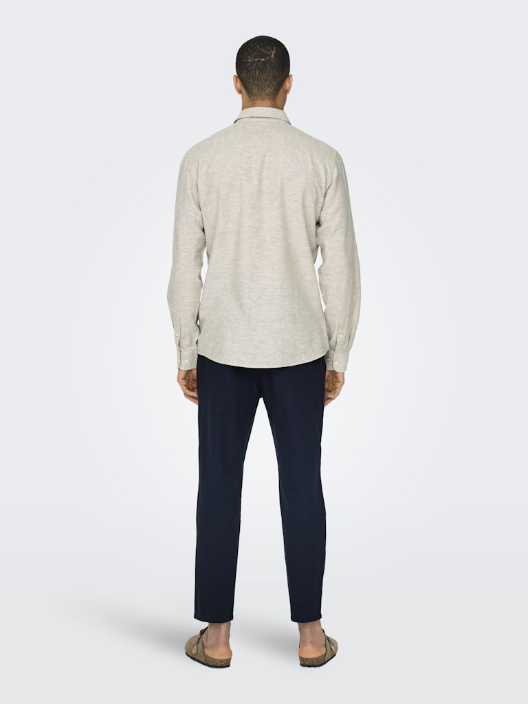 ONSCAIDEN LIFE LS SOLID LINEN BLEND - Chincilla