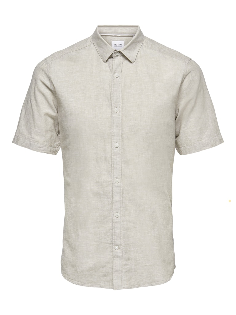 ONSCAIDEN LIFE SS SOLID LINEN BLEND - Chinchilla