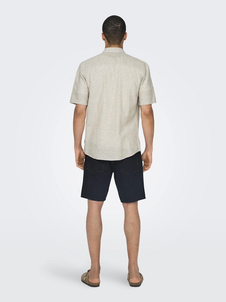 ONSCAIDEN LIFE SS SOLID LINEN BLEND - Chinchilla