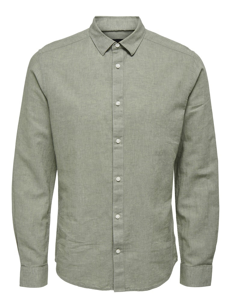 ONSCAIDEN LIFE LS SOLID LINEN BLEND - Swamp