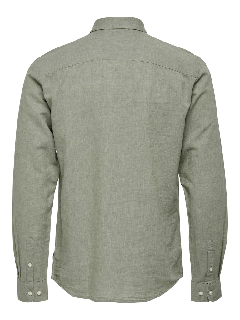 ONSCAIDEN LIFE LS SOLID LINEN BLEND - Swamp