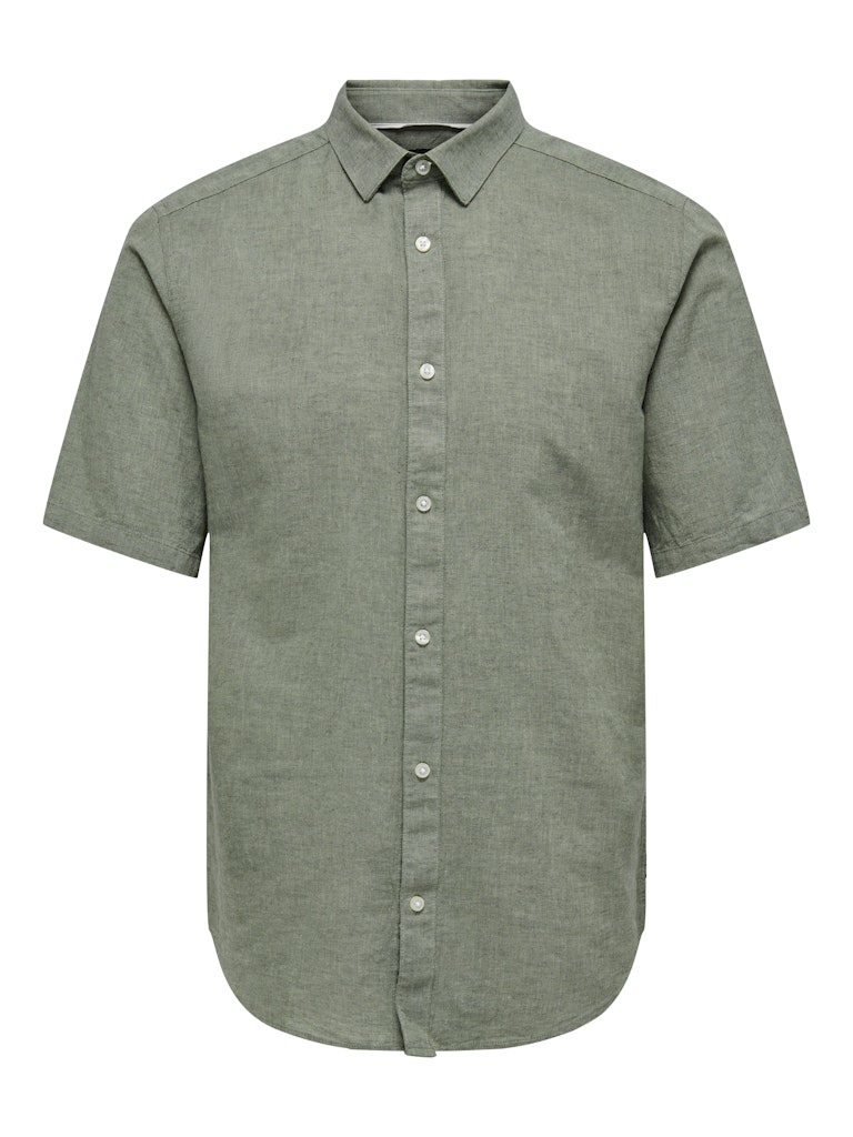 ONSCAIDEN LIFE SS SOLID LINEN BLEND - Swamp
