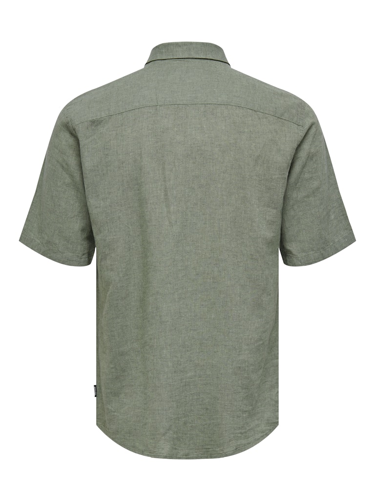 ONSCAIDEN LIFE SS SOLID LINEN BLEND - Swamp