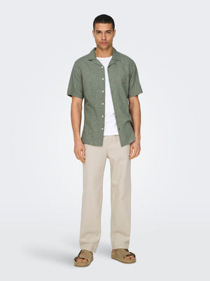 ONSCAIDEN LIFE SS SOLID RESORT LINEN - Swamp