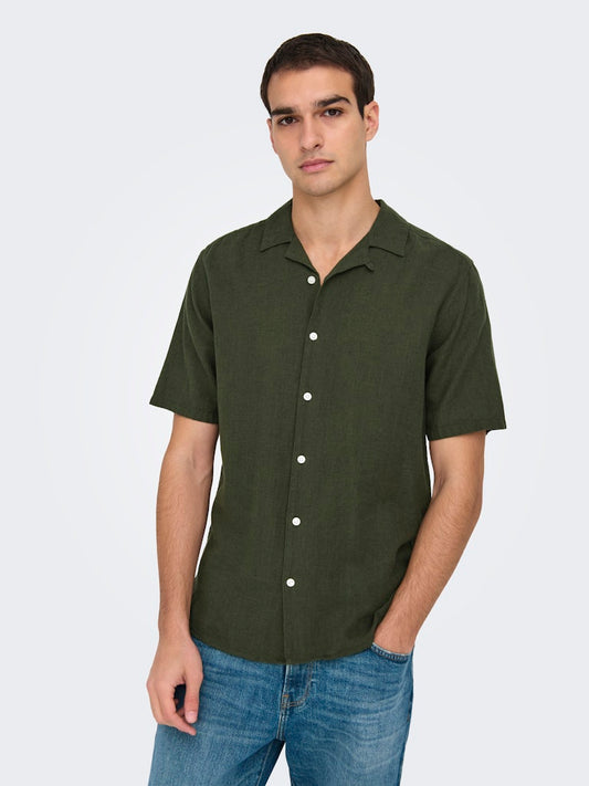 ONSCAIDEN SS SOLID RESORT LINEN -Kambaba