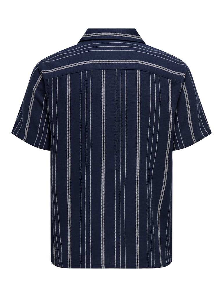 ONSTREV LIFE REG STRIPE SS SHIRT - Dark Navy