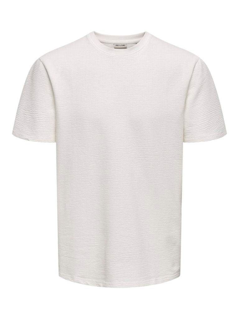 ONSKIAN LIFE REG SEERSUCKER SS TEE -Cloud Dancer