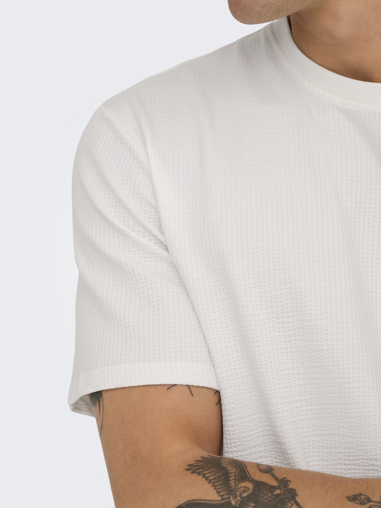 ONSKIAN LIFE REG SEERSUCKER SS TEE -Cloud Dancer