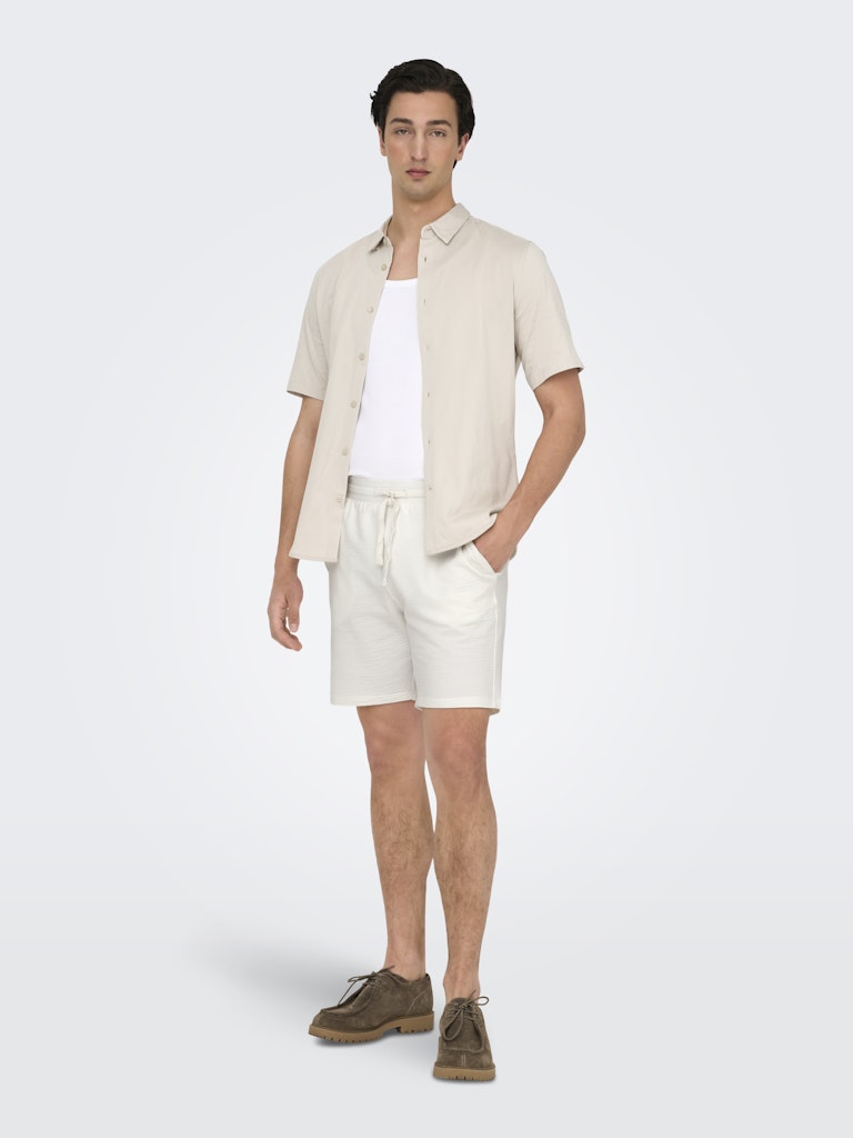 ONSKIAN LIFE REG SEERSUCKER SHORTS - Cloud Dancer
