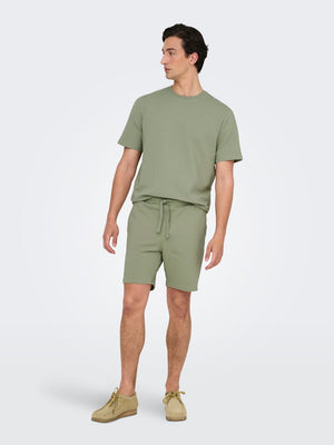 ONSKIAN REG SEERSUCKER SHORTS - Seagrass