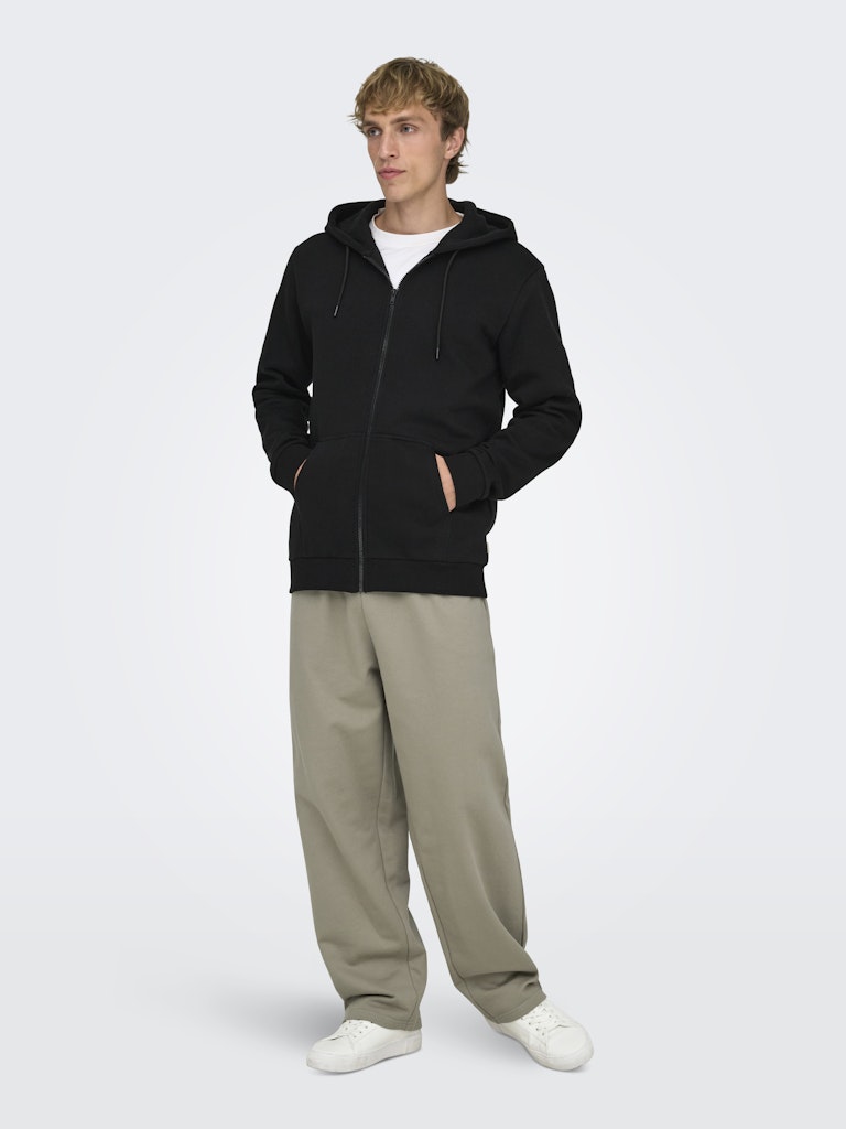 ONSCERES ZIP THR. HOODIE SWEAT - Black