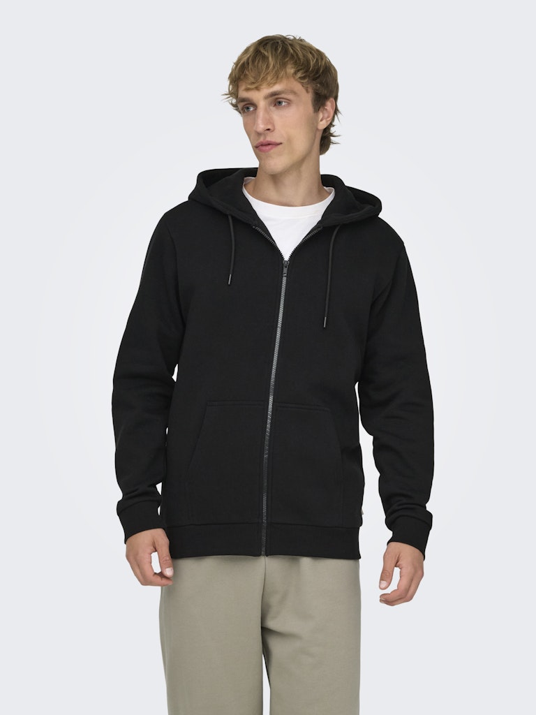 ONSCERES ZIP THR. HOODIE SWEAT - Black