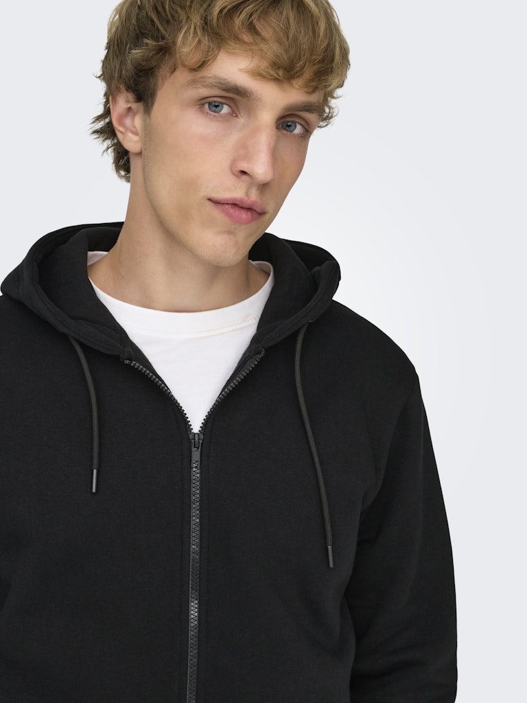 ONSCERES ZIP THR. HOODIE SWEAT - Black