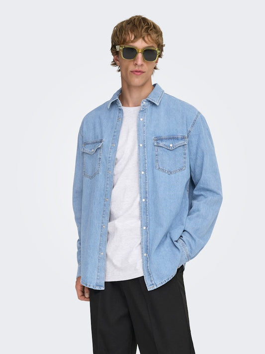 ONSBANE 3247 DNM SHIRT - Medium Blue Denim