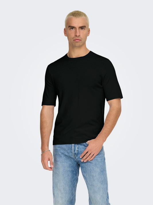 ONSWYLER LIFE REG 14 SS KNIT - Black