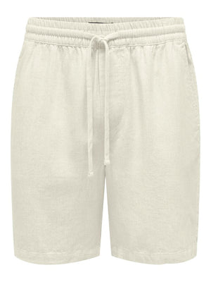 ONSTEL VISC LIN SHORTS 0075 - White