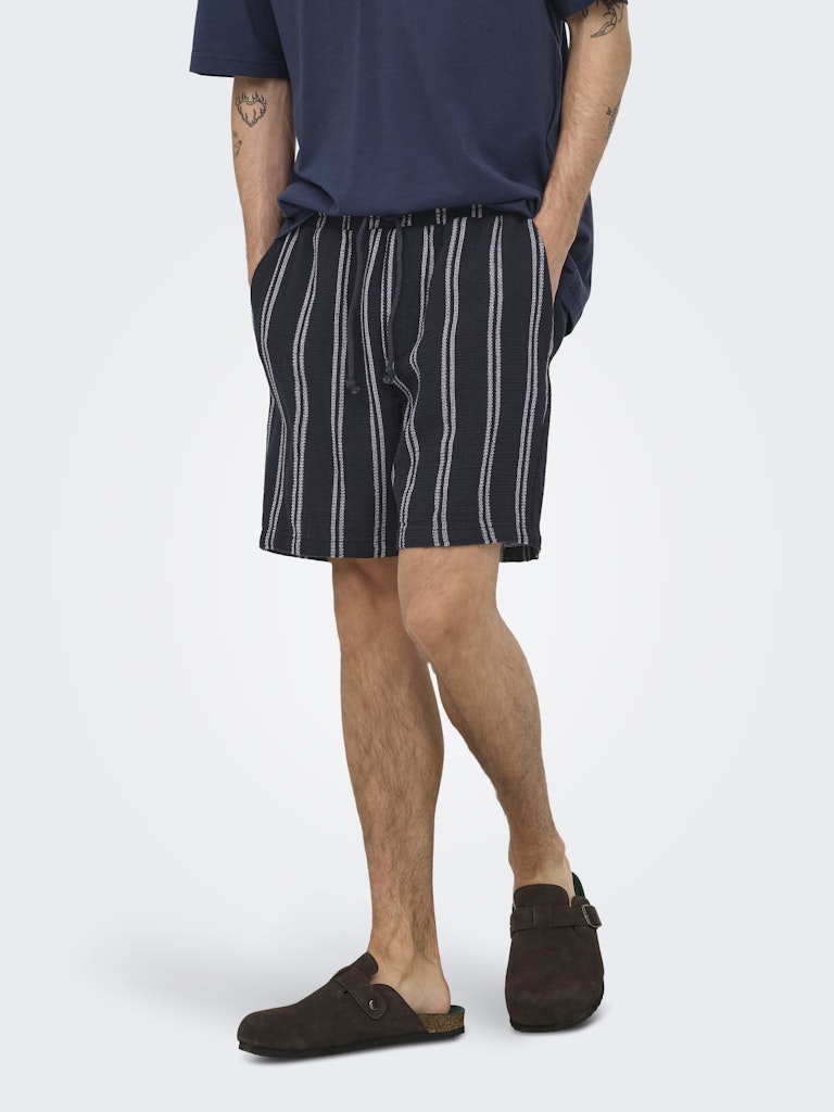 ONSTREV LIFE REG STRU STRIPE SHORTS - Dark Navy