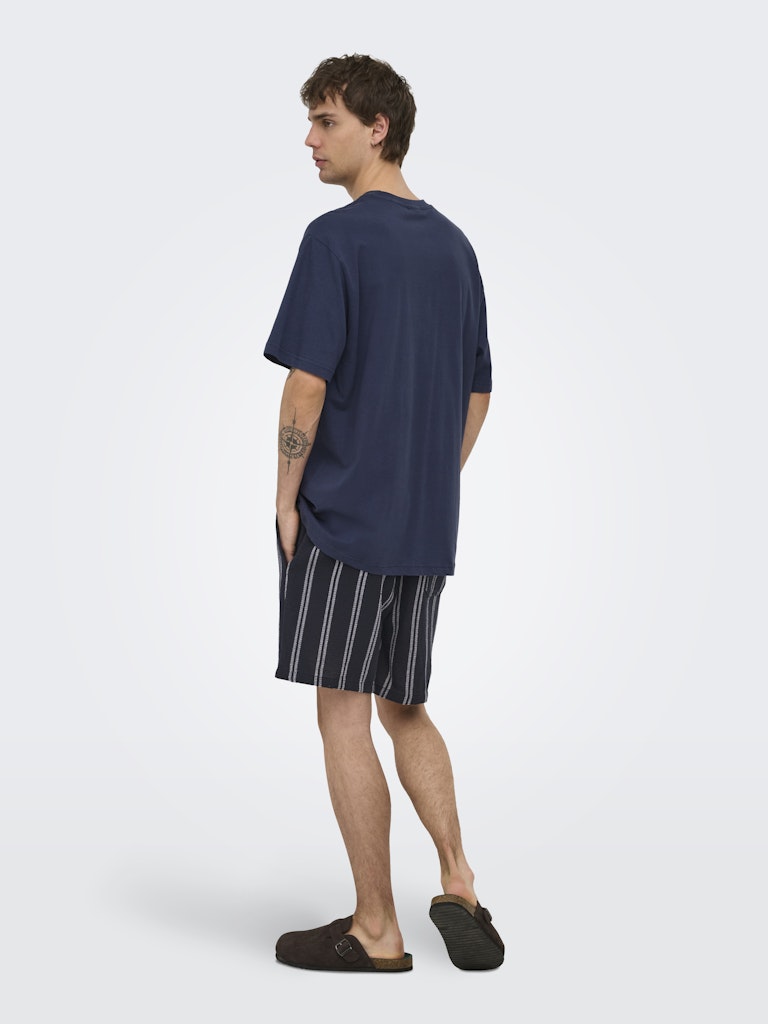 ONSTREV LIFE REG STRU STRIPE SHORTS - Dark Navy