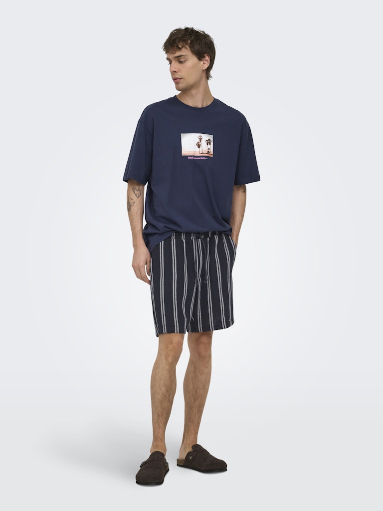 ONSTREV LIFE REG STRU STRIPE SHORTS - Dark Navy
