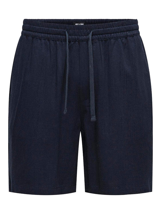 ONSTEL VISC LIN SHORTS 0075 - Dark Navy