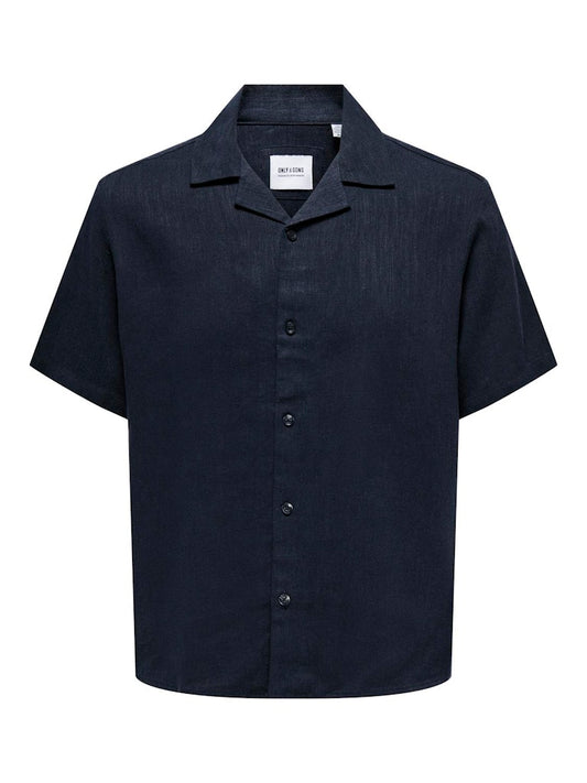 ONSKARI RESORT SS SHIRT VISC LIN 0075 - Dark Navy