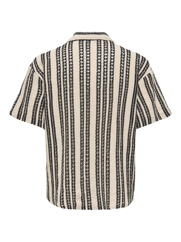 ONSDANI CROCHET SS SHIRT - Cloud Dancer/Black