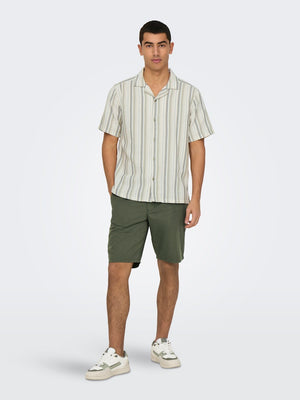 ONSTREV LIFE REG STRIPE SS SHIRT - Seagrass
