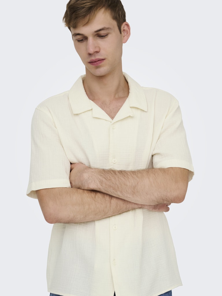 ONSKYLE 0158 SS SHIRT - Egret