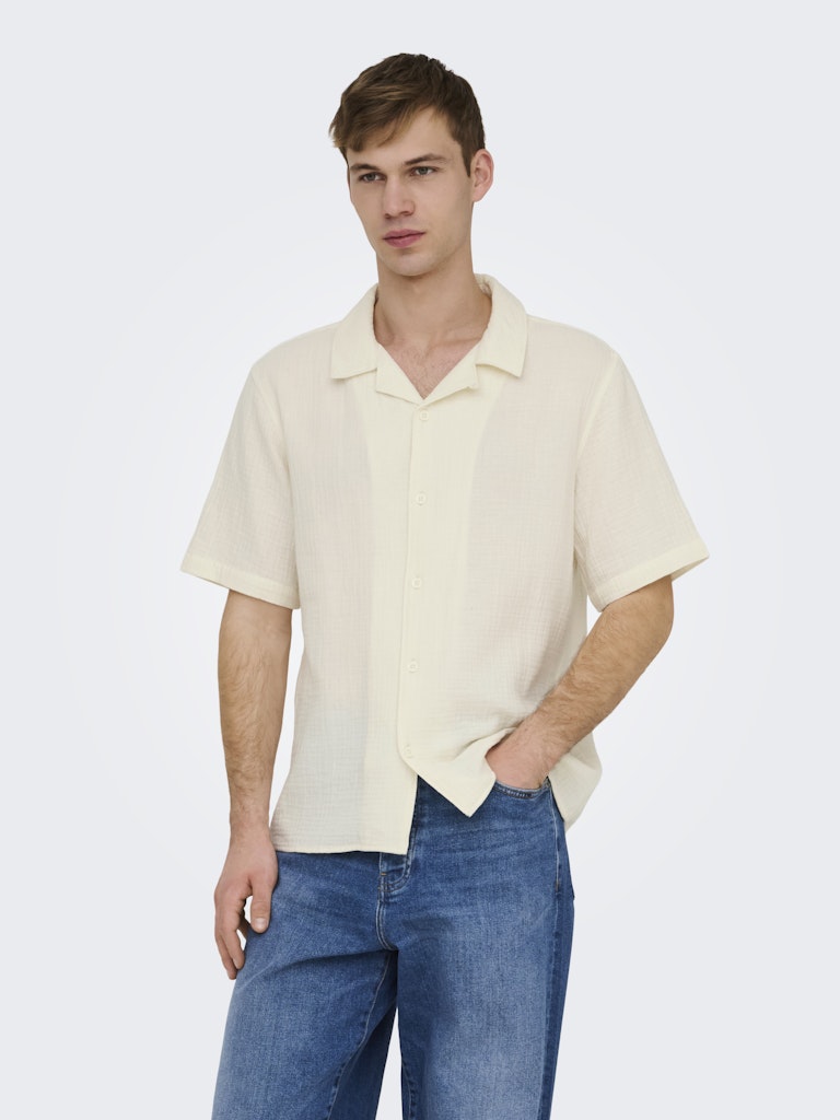 ONSKYLE 0158 SS SHIRT - Egret
