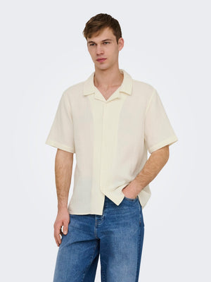 ONSKYLE 0158 SS SHIRT - Egret