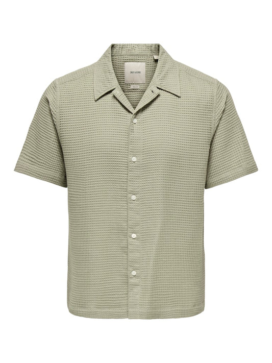 ONSSAVIER WAFFLE SS SHIRT - Laurel Oak