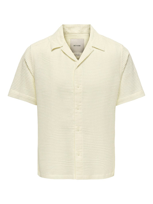 ONSSAVIER WAFFLE SS SHIRT - Antique White