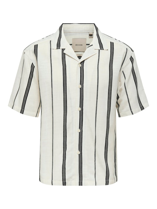 ONSSTEPAN LOOSE FIT SHIRT - Cloud Dancer/Black