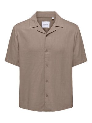 ONSKARI RESORT SS SHIRT VISC LIN 0075 - Fossil