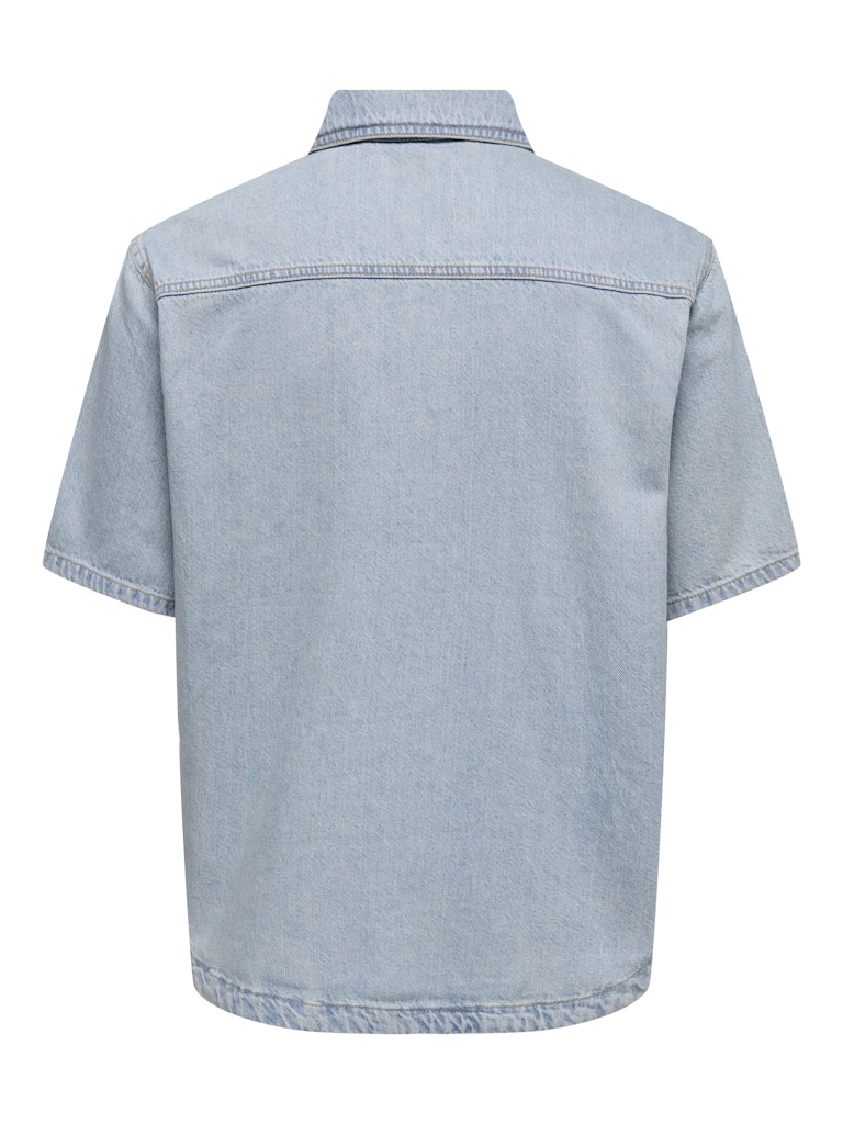 ONSALP S/S BOX AZG DNM SHIRT - Medium Blue Denim
