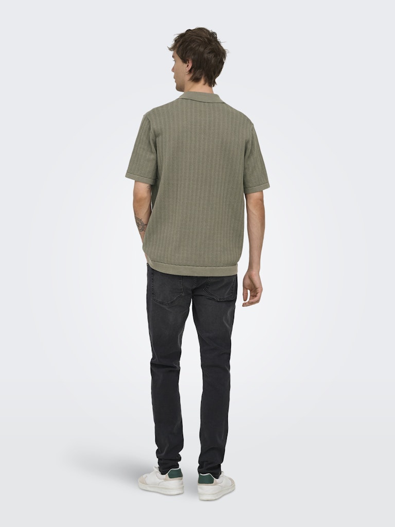 ONSMOON REG 12 SS POLO KNIT - Bungee Cord