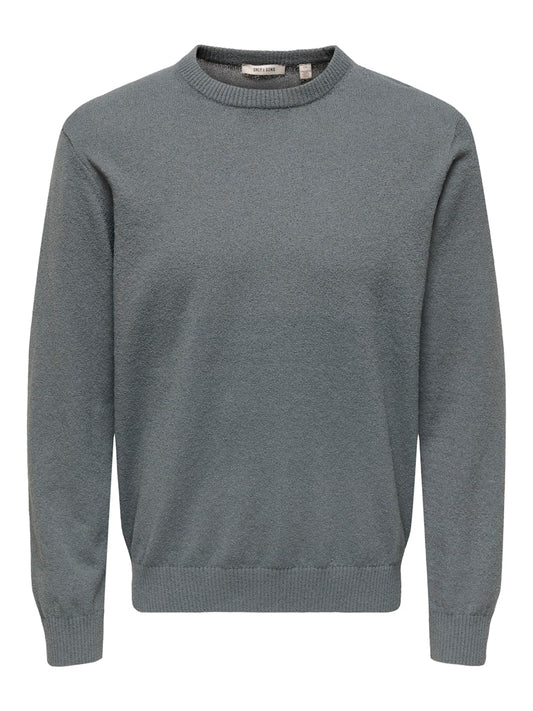 ONSJOB REG LS BOUCLE CREW KNIT - Sedona Sage