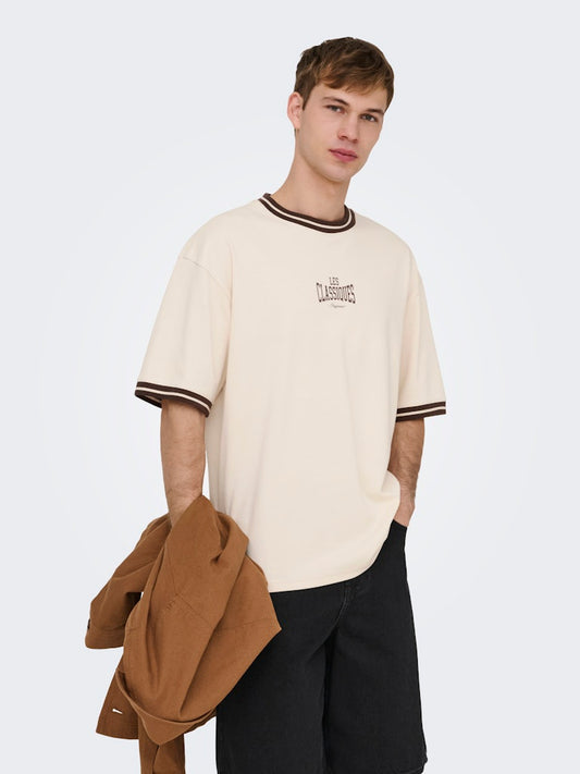 ONSLES CLASSIQUES CASPIAN BOXY SS TEE - Whitecap Gray