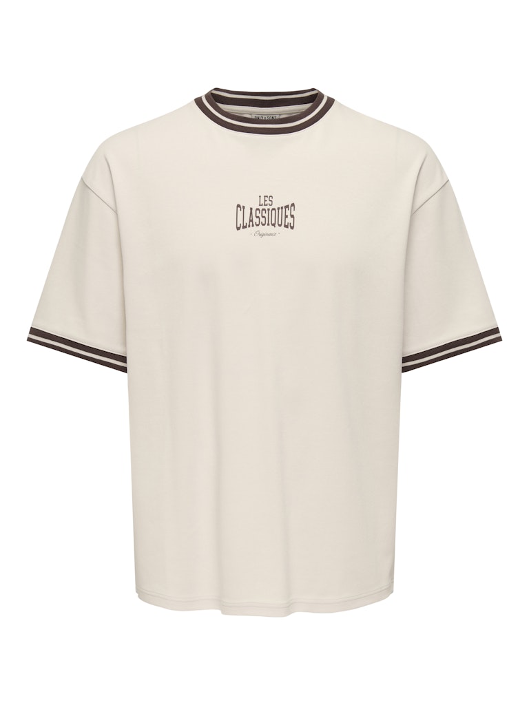 ONSLES CLASSIQUES CASPIAN BOXY SS TEE - Whitecap Gray