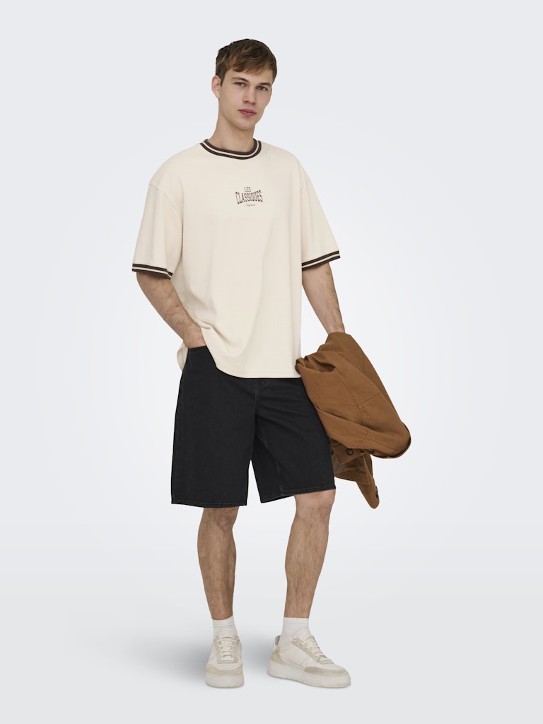 ONSLES CLASSIQUES CASPIAN BOXY SS TEE - Whitecap Gray