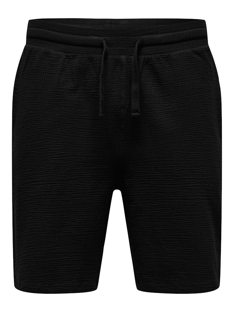 ONSKIAN LIFE REG SEERSUCKER SHORTS - Black
