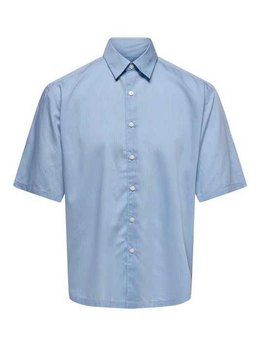 ONSATTICUS SS RLX STRIPE SHIRT - Bel Air Blue/White+Black Stripes